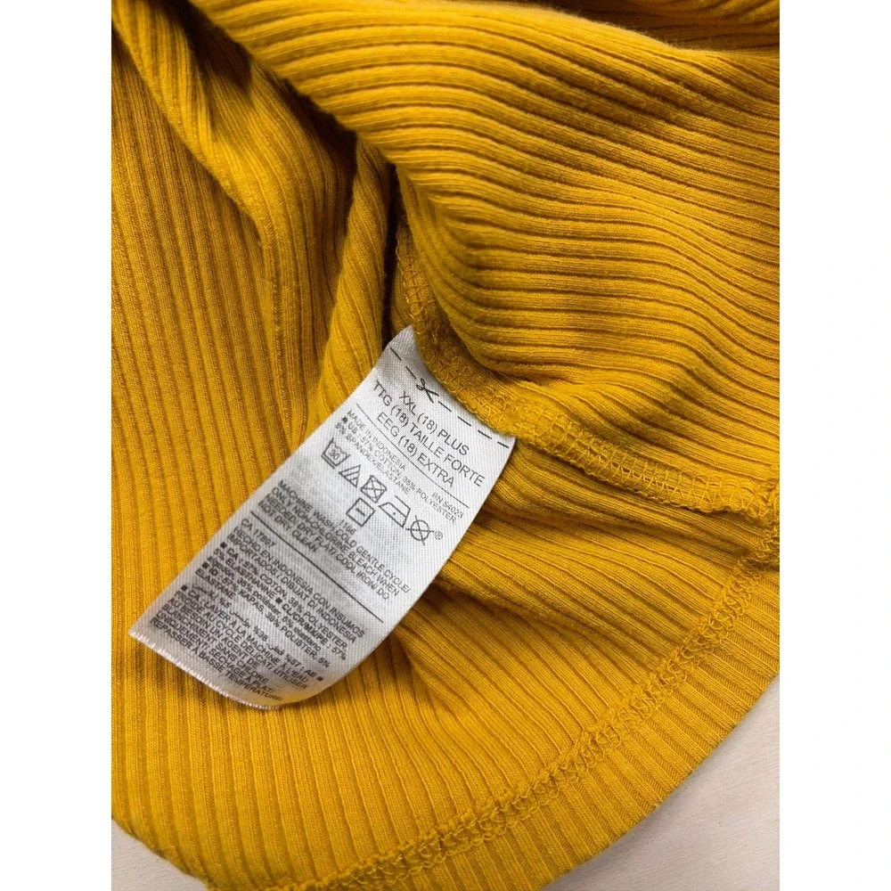 Old Navy Girls Mustard Yellow Tiered Rib-Knit Short Sleeve Dress XXL 18 Plus
